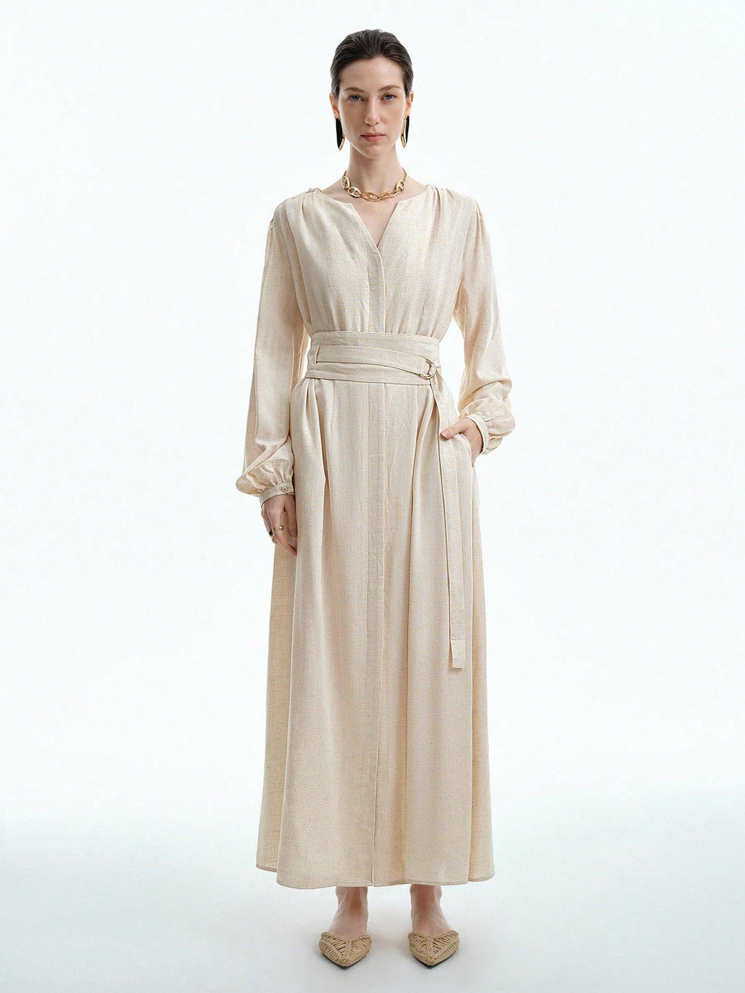 Rochie maxi SHEIN, bej