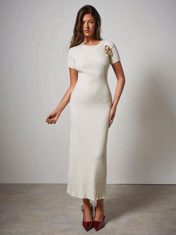 Rochie maxi SHEIN, crem