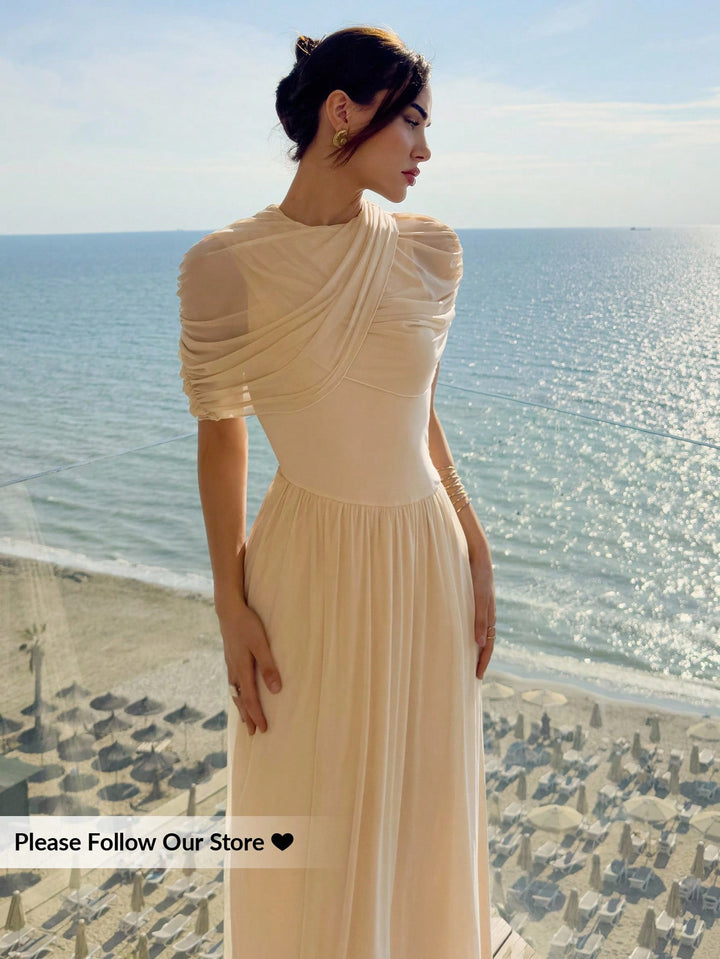 Rochie maxi SHEIN, bej