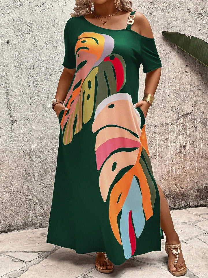 Rochie maxi Shein Curve+, mix culori