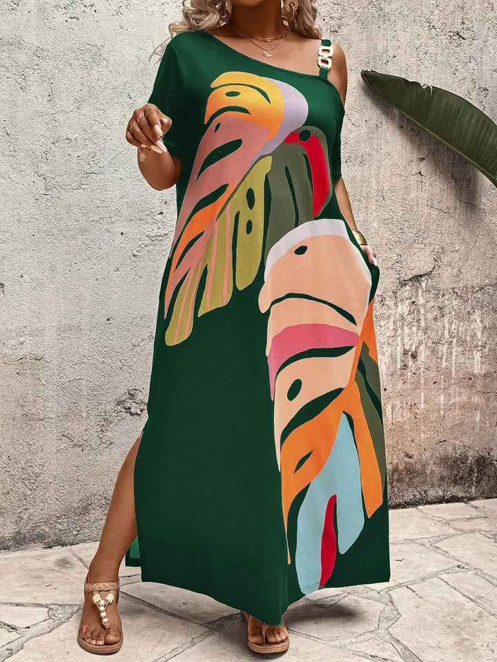 Rochie maxi Shein Curve+, mix culori