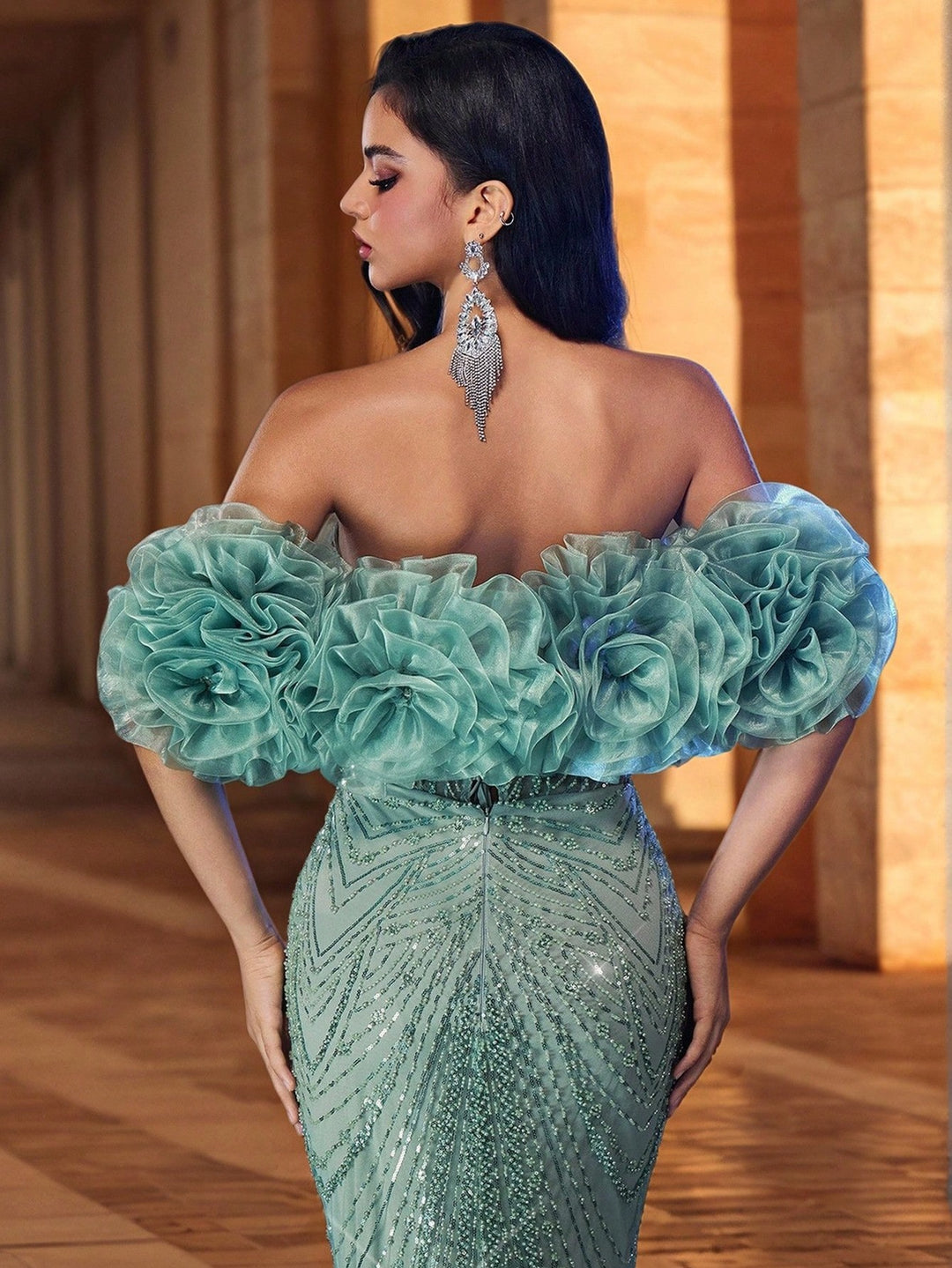 Rochie maxi Shein, verde
