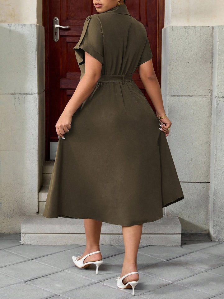 SHEIN midi ruha, khaki