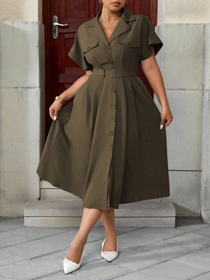 SHEIN midi ruha, khaki