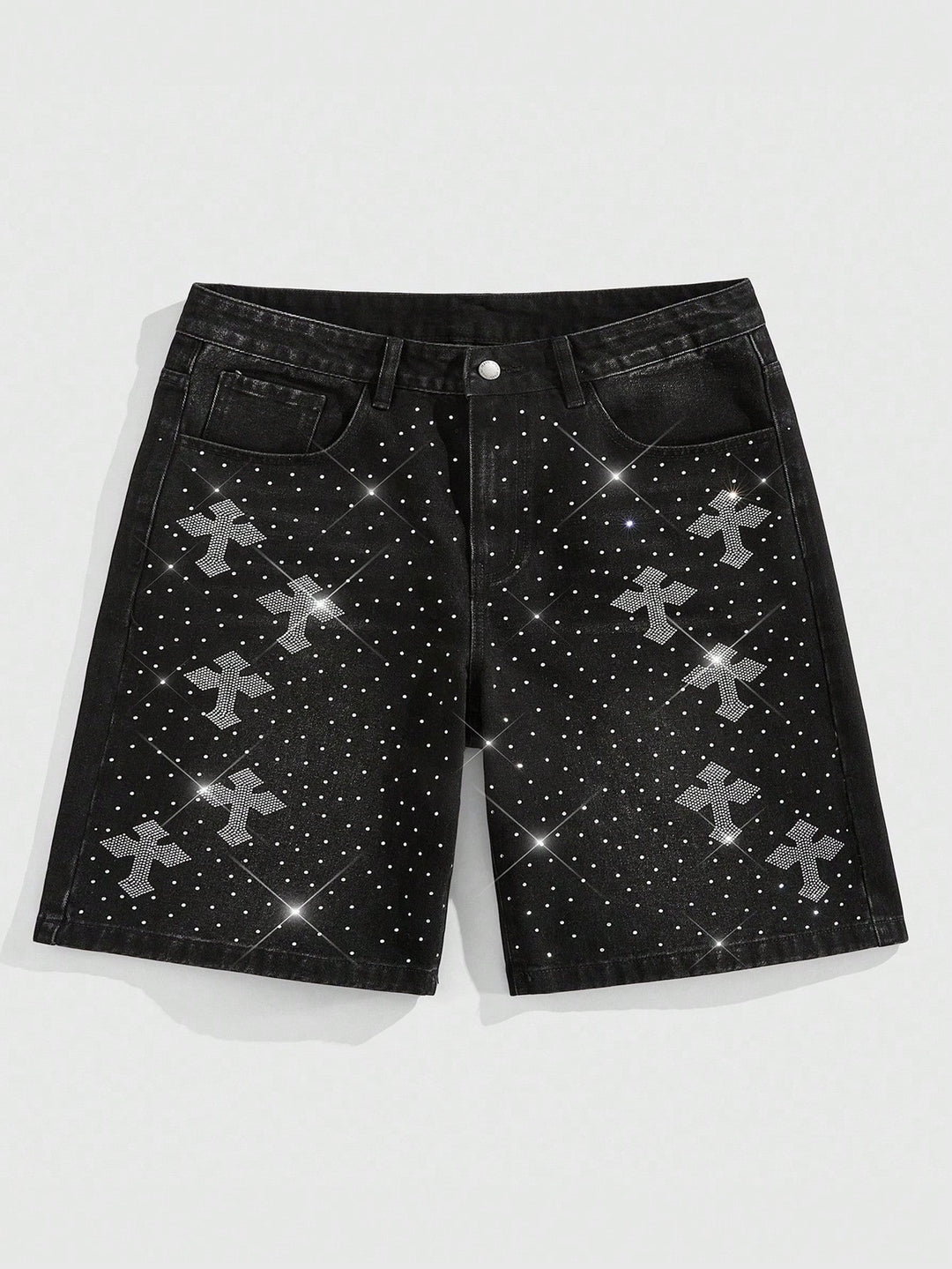 Pantaloni scurți de blugi SHEIN, negru