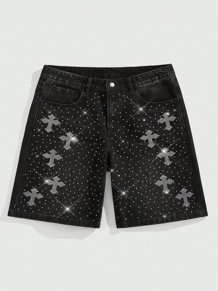 Pantaloni scurți de blugi SHEIN, negru