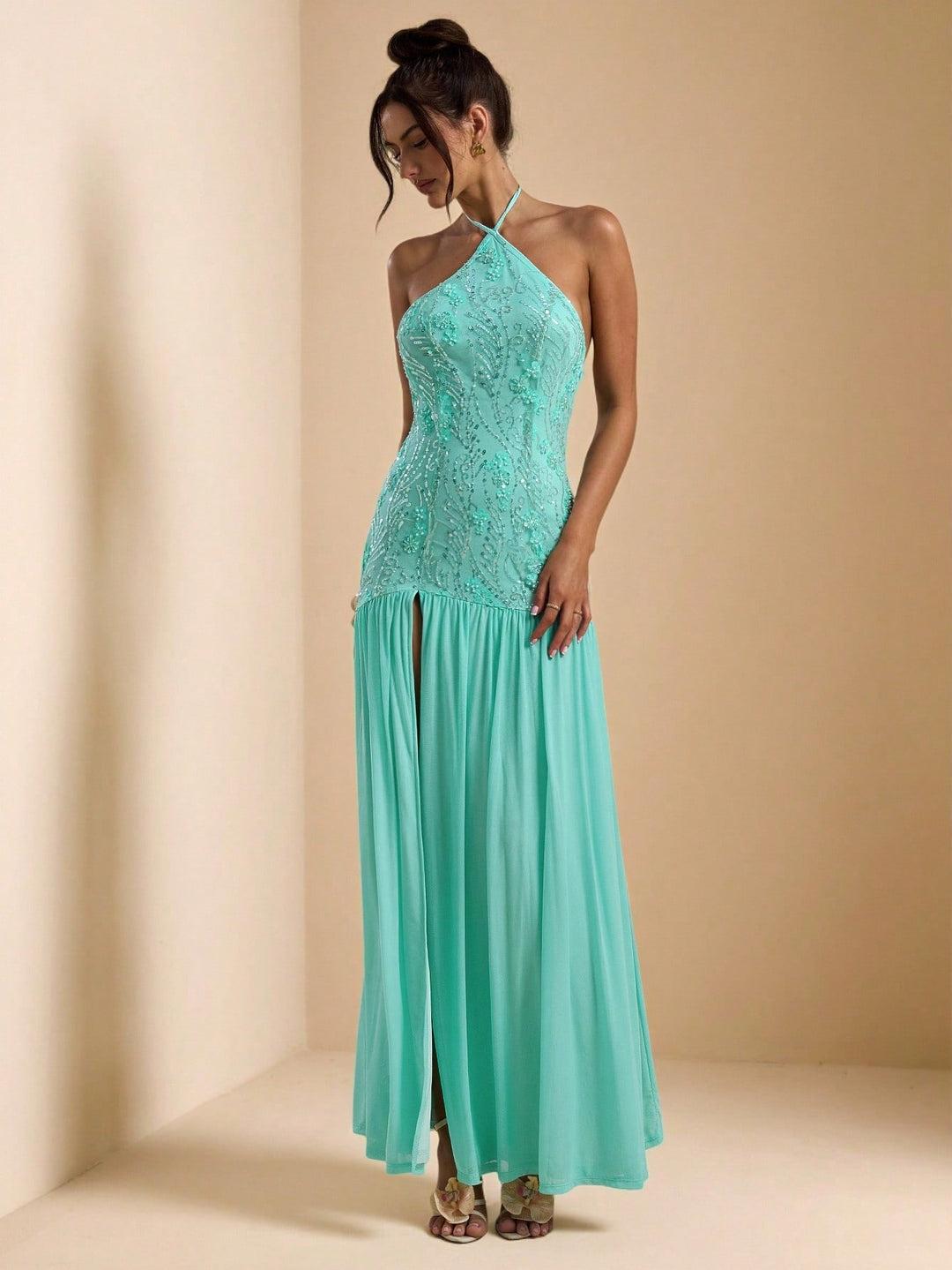 Rochie maxi SHEIN, verde