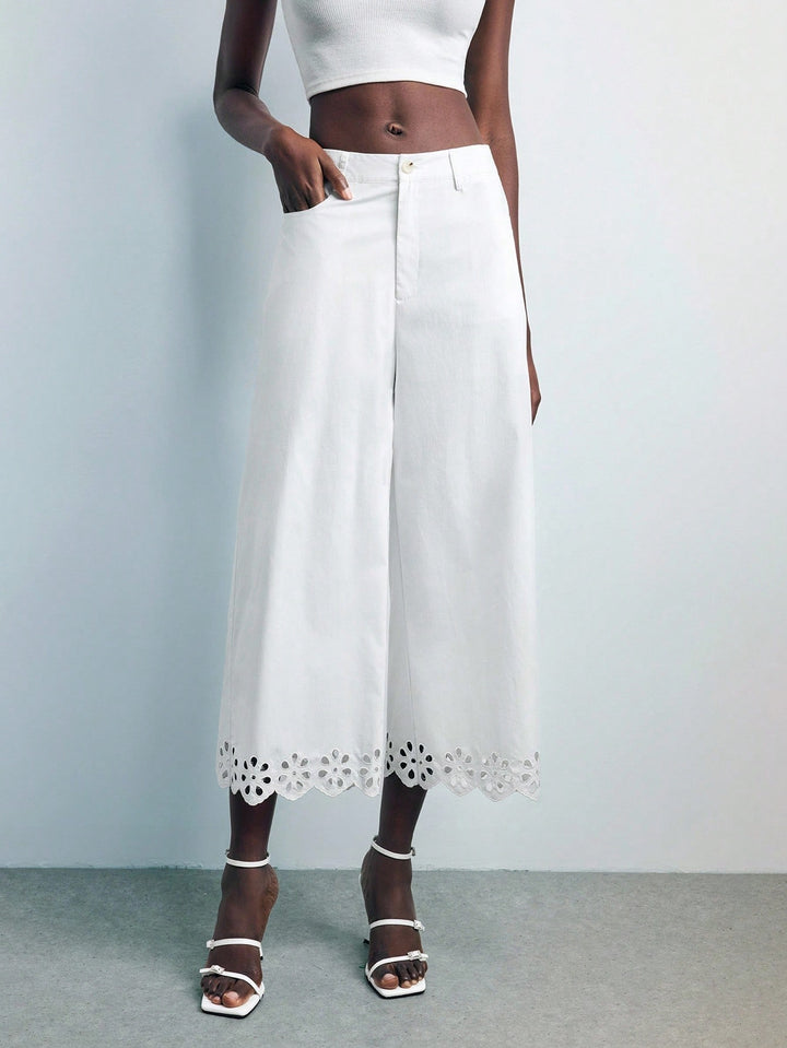 Pantaloni SHEIN, alb