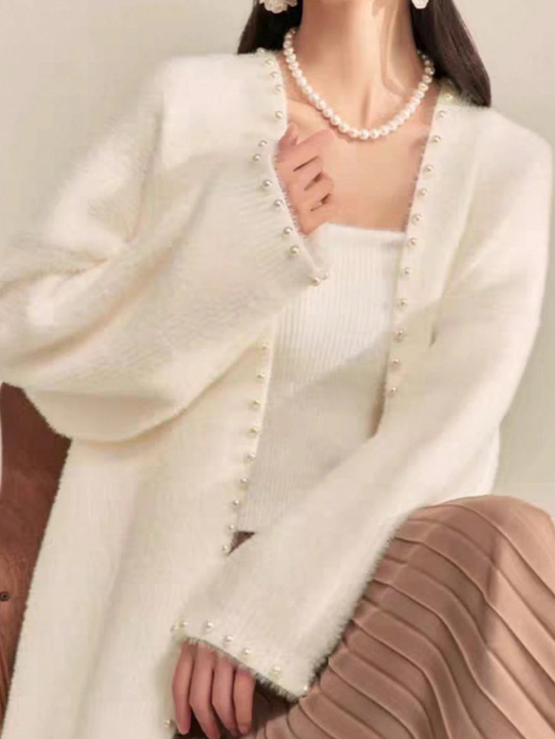 Cardigan SHEIN, alb