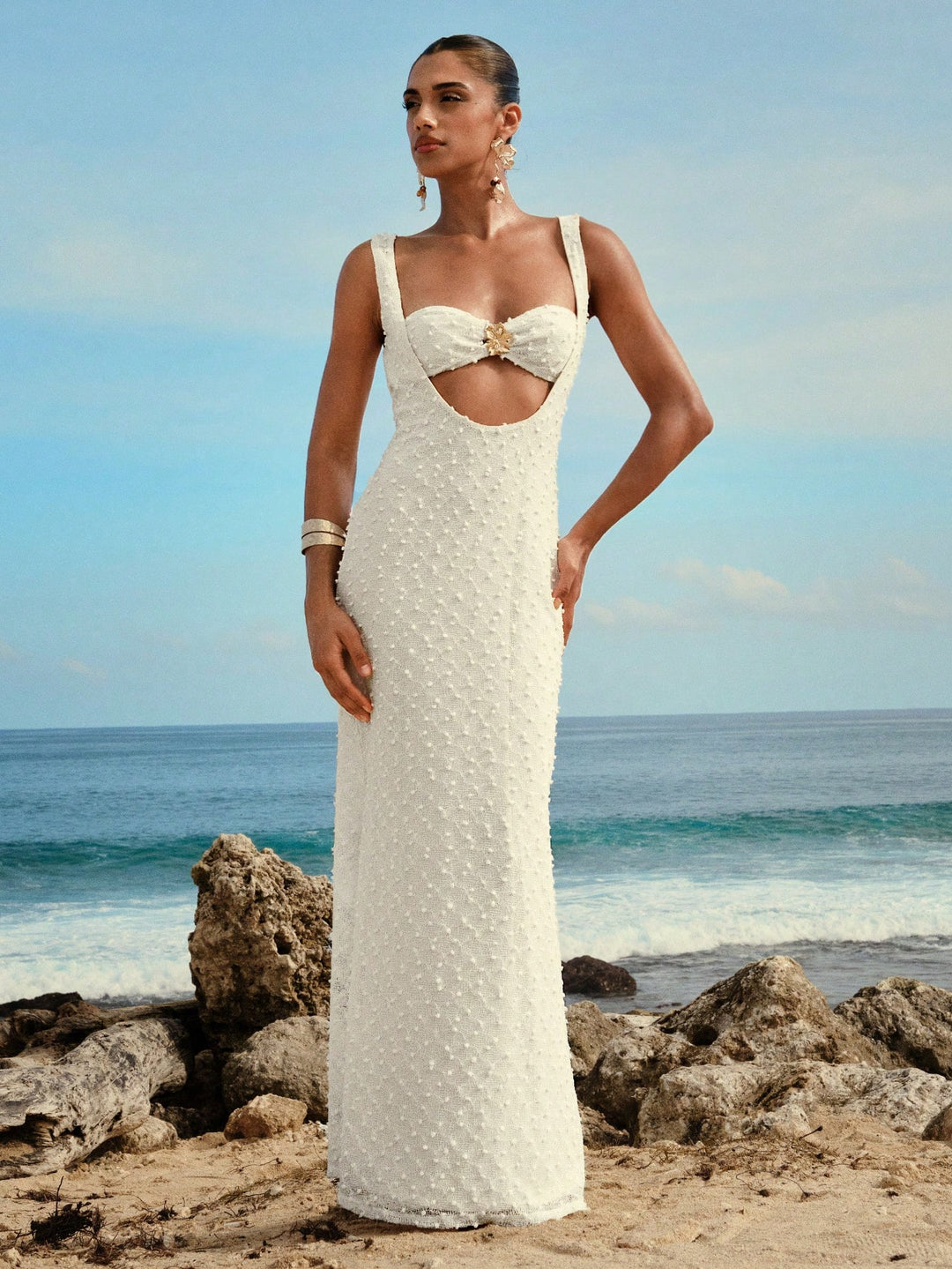 Rochie maxi SHEIN, alb