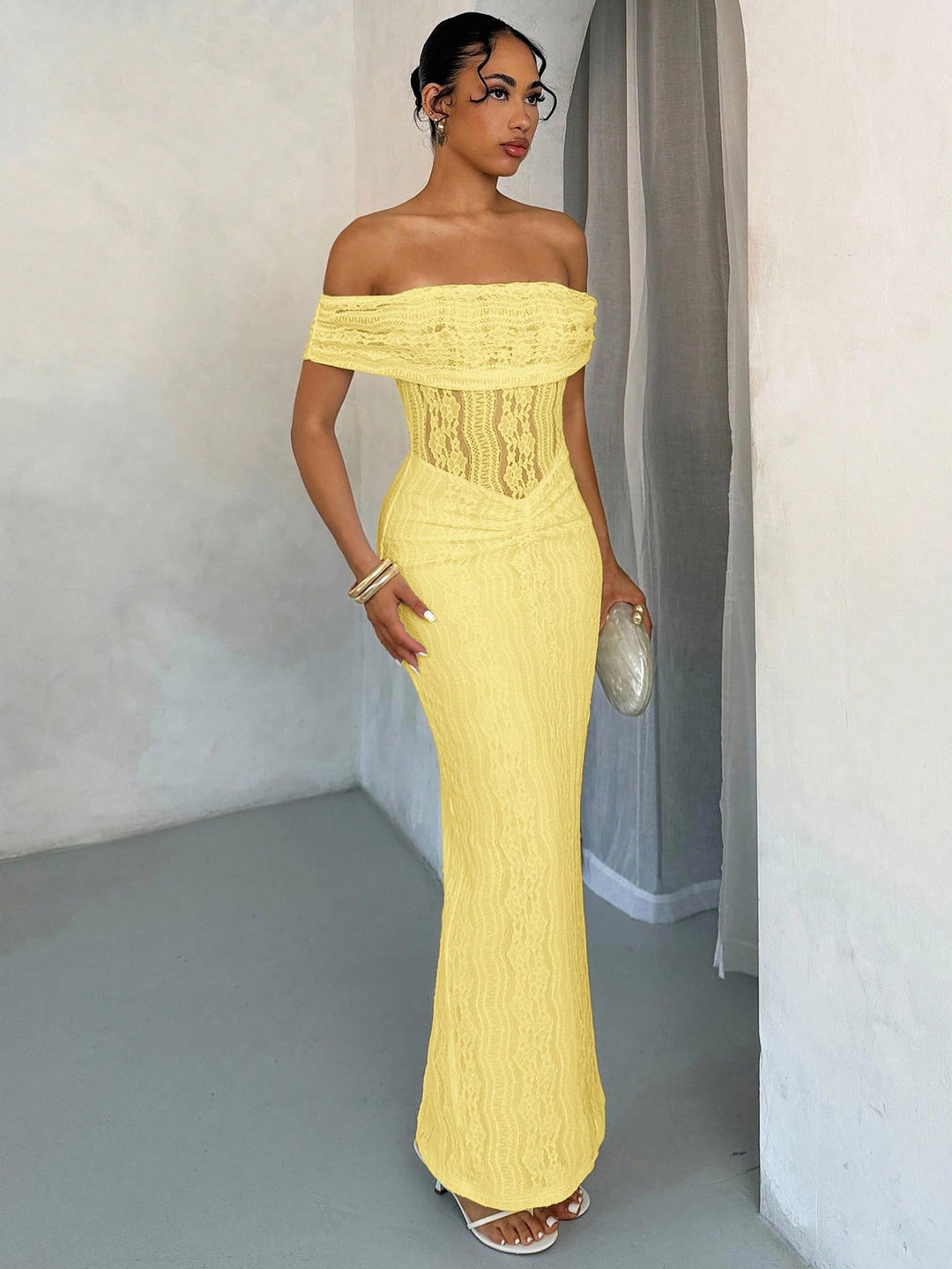 Rochie maxi SHEIN, galben