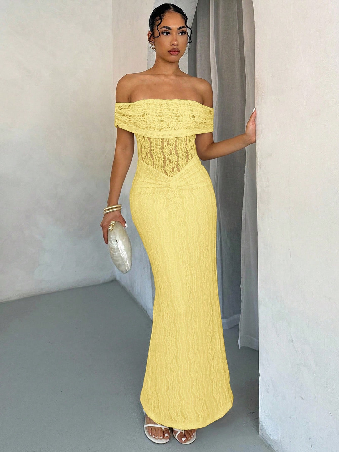 Rochie maxi SHEIN, galben