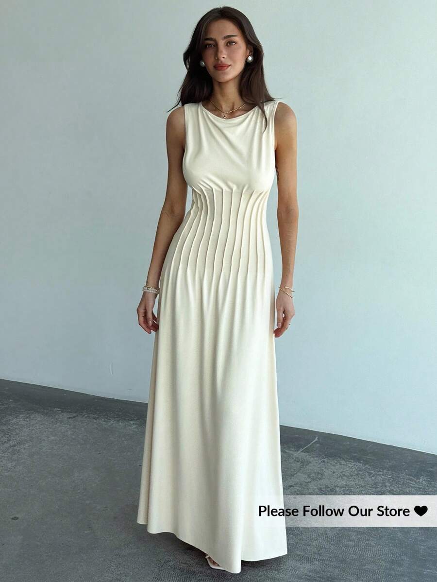 Rochie maxi SHEIN, crem