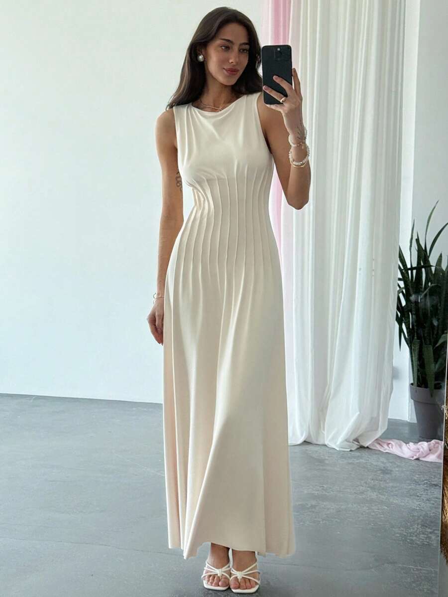Rochie maxi SHEIN, crem