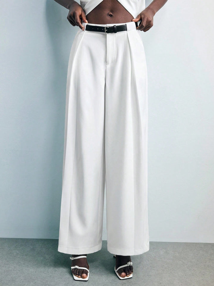 Pantaloni Shen, alb