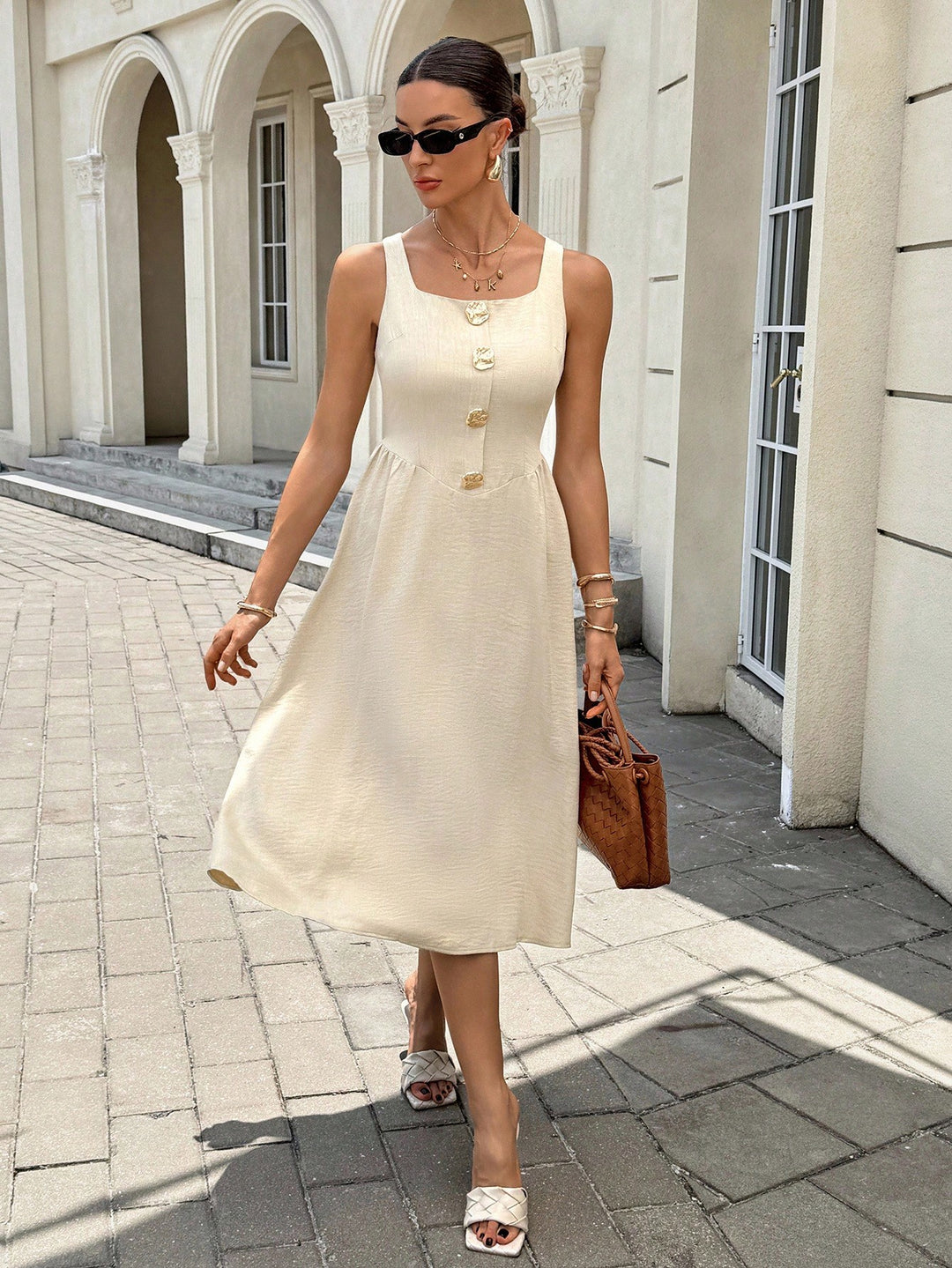 Rochie midi SHEIN, portocaliu