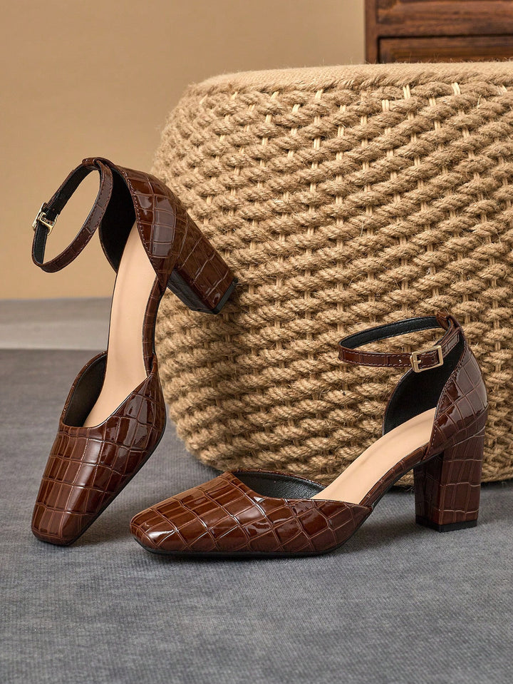 Pantofi cu toc SHEIN, maro