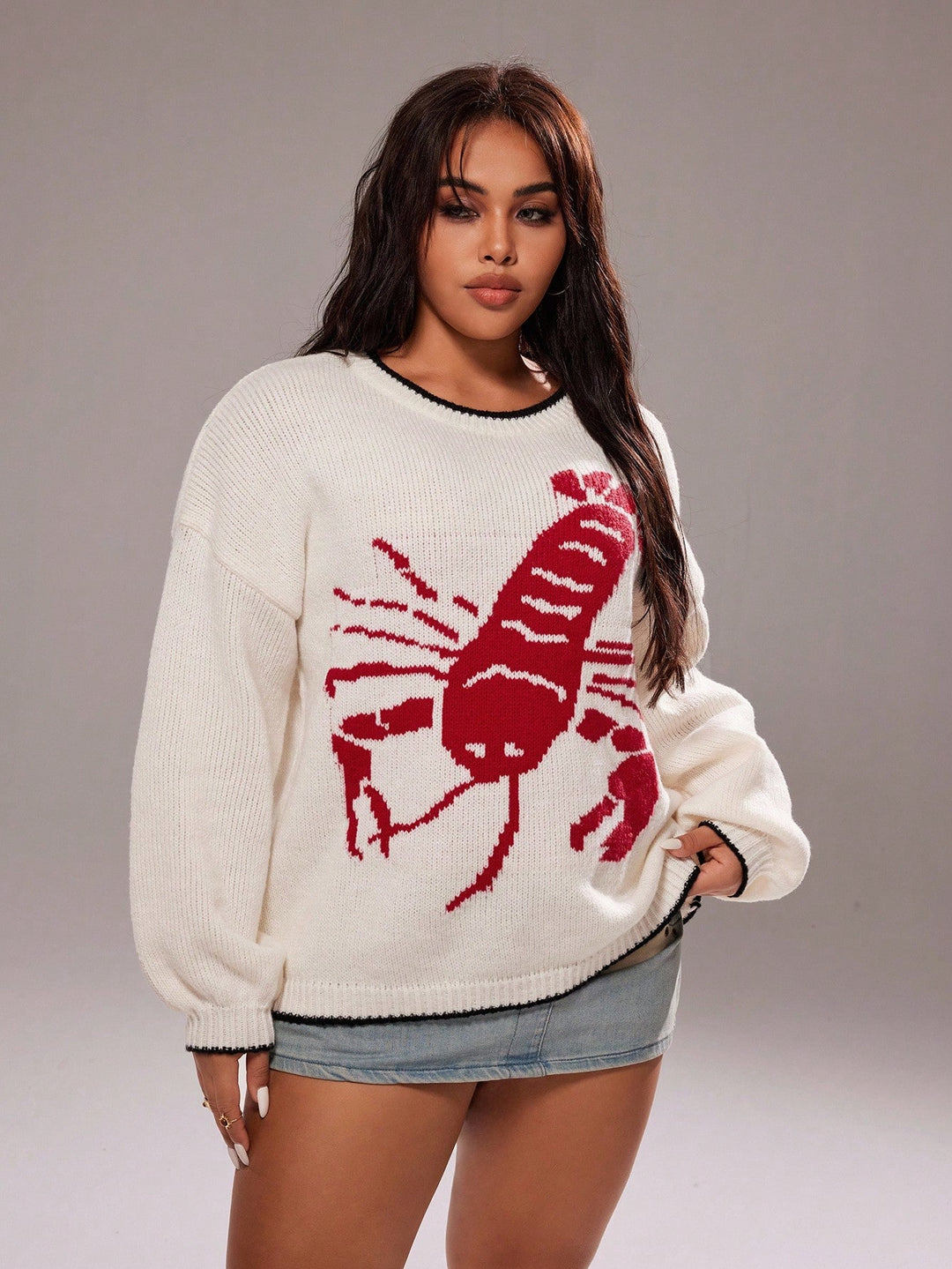 Pulover SHEIN, alb