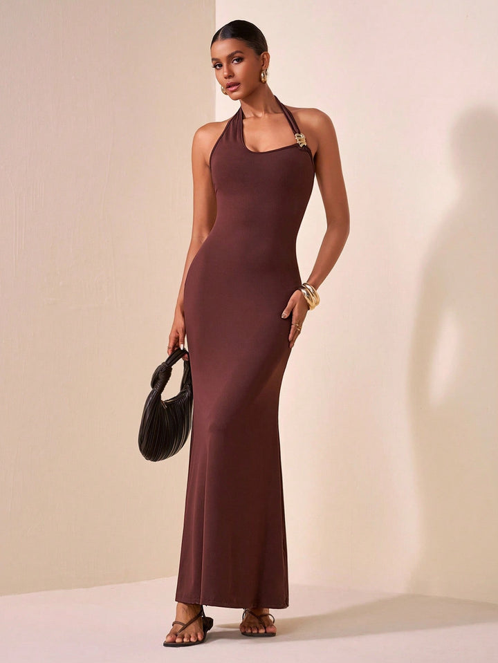 Rochie maxi SHEIN, maro