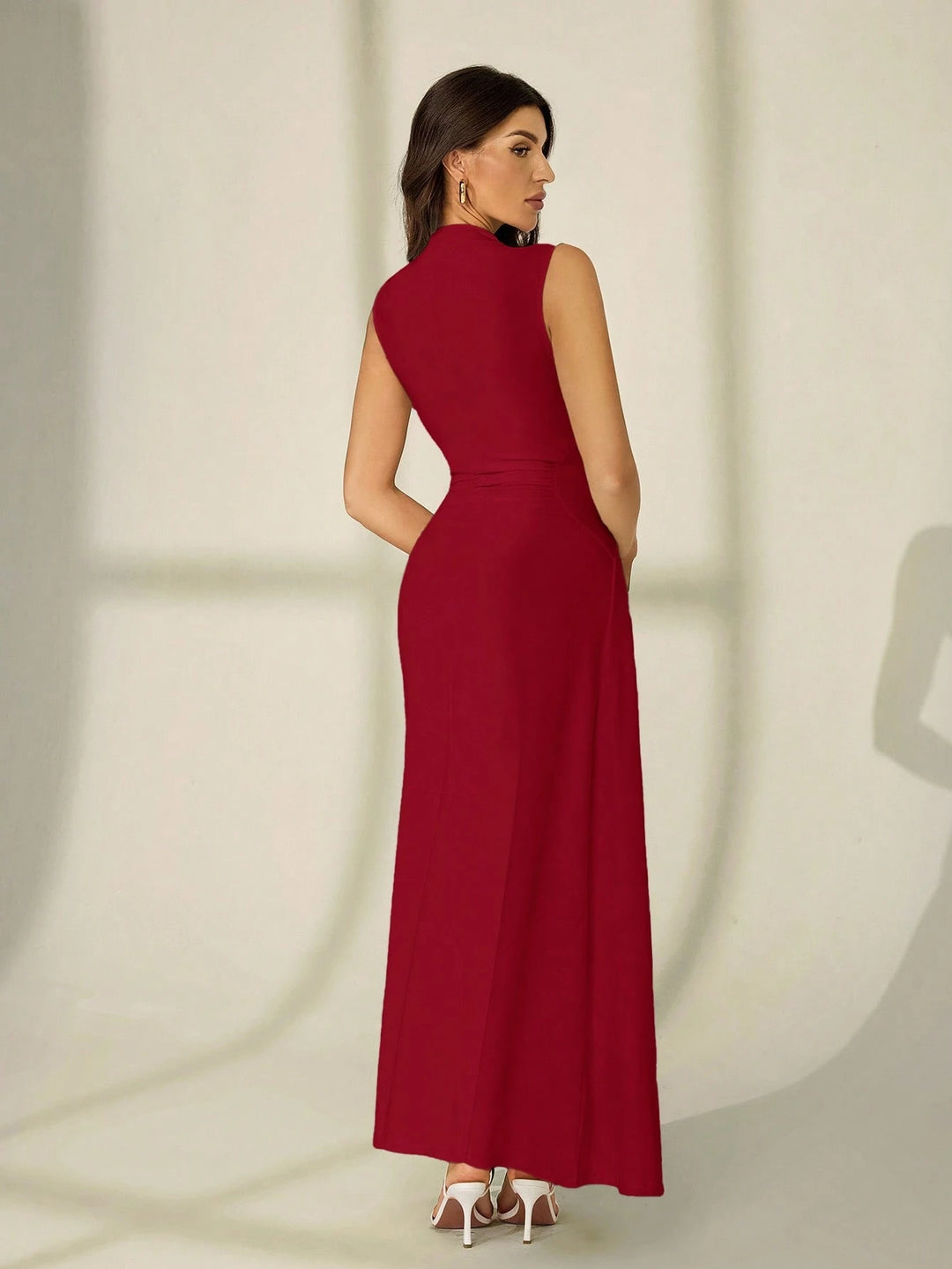 SHEIN maxi ruha, bordó