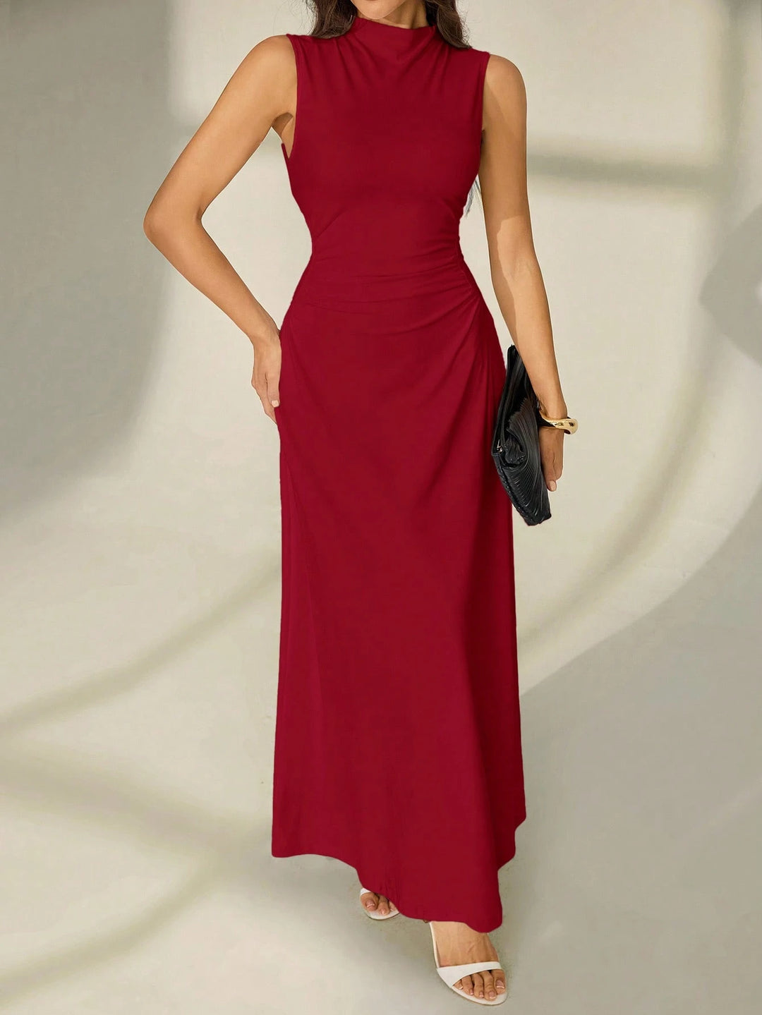 SHEIN maxi ruha, bordó