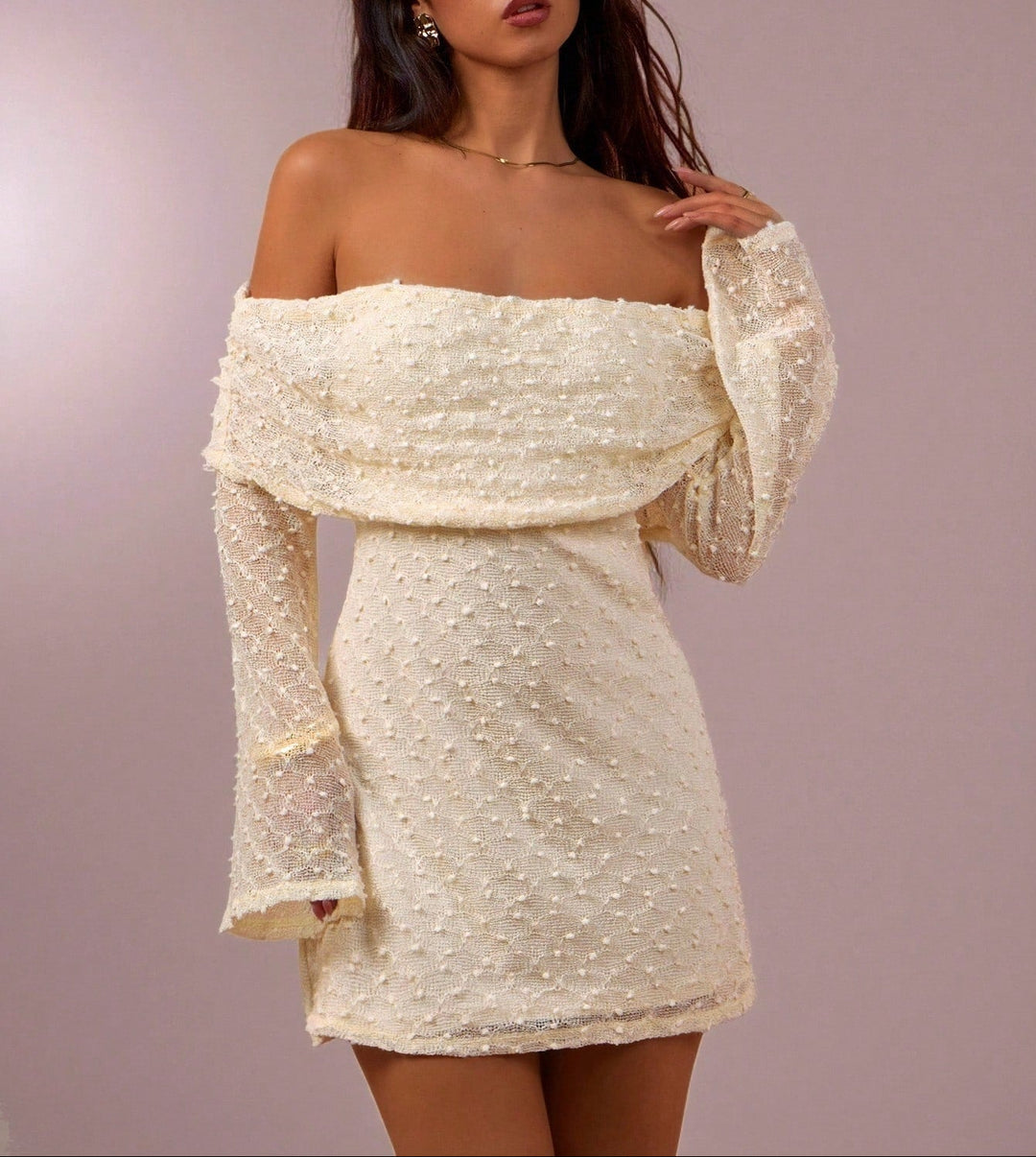 Rochie mini Shein, crem