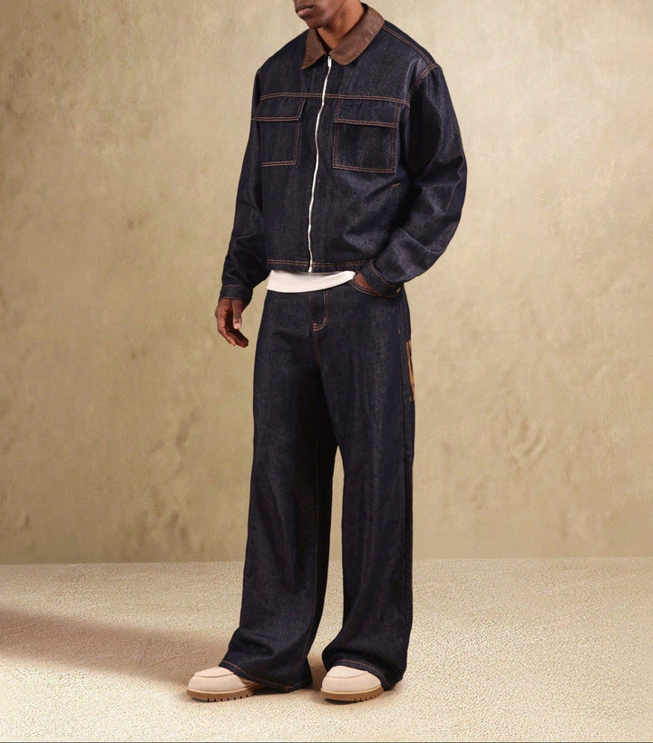 Jachetă de blugi SUMWON by Shein, albastru