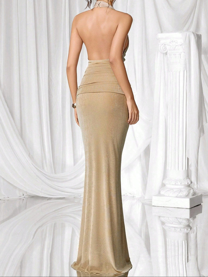 Rochie maxi SHEIN, bej