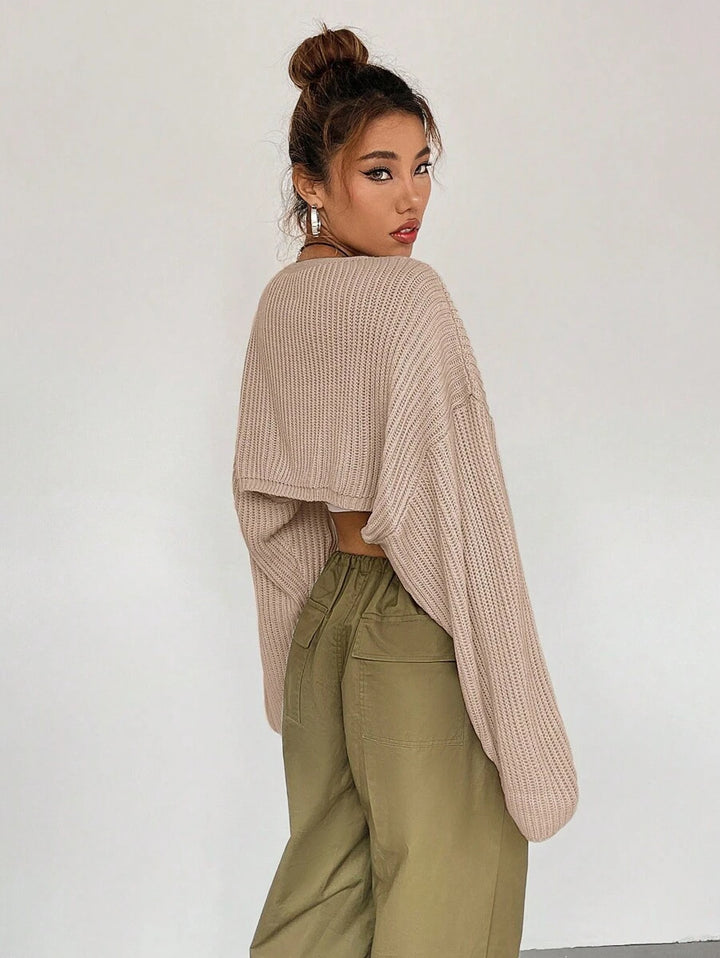 Cardigan scurt SHEIN, maro