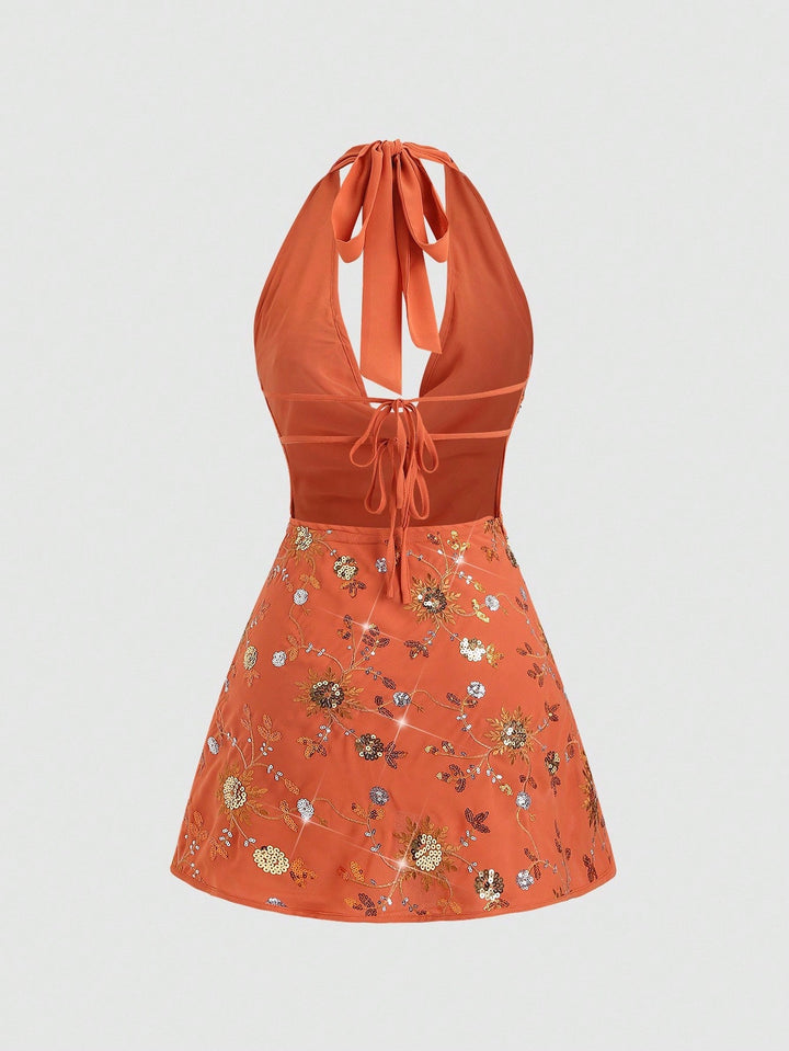Rochie mini SHEIN, portocaliu