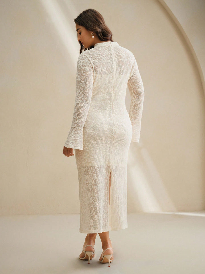 Rochie maxi Shein Curve+, crem