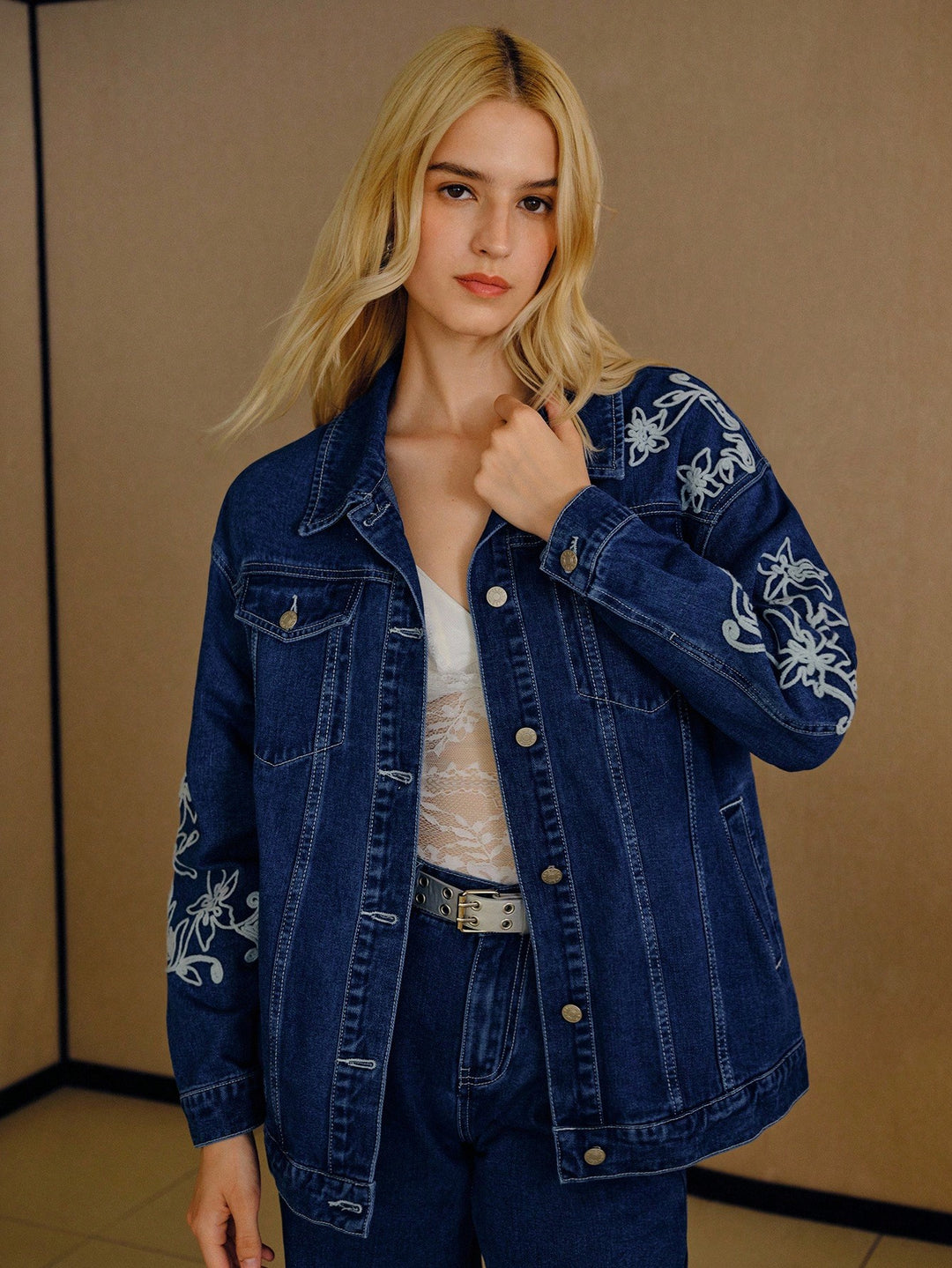 Jachetă din denim SHEIN
