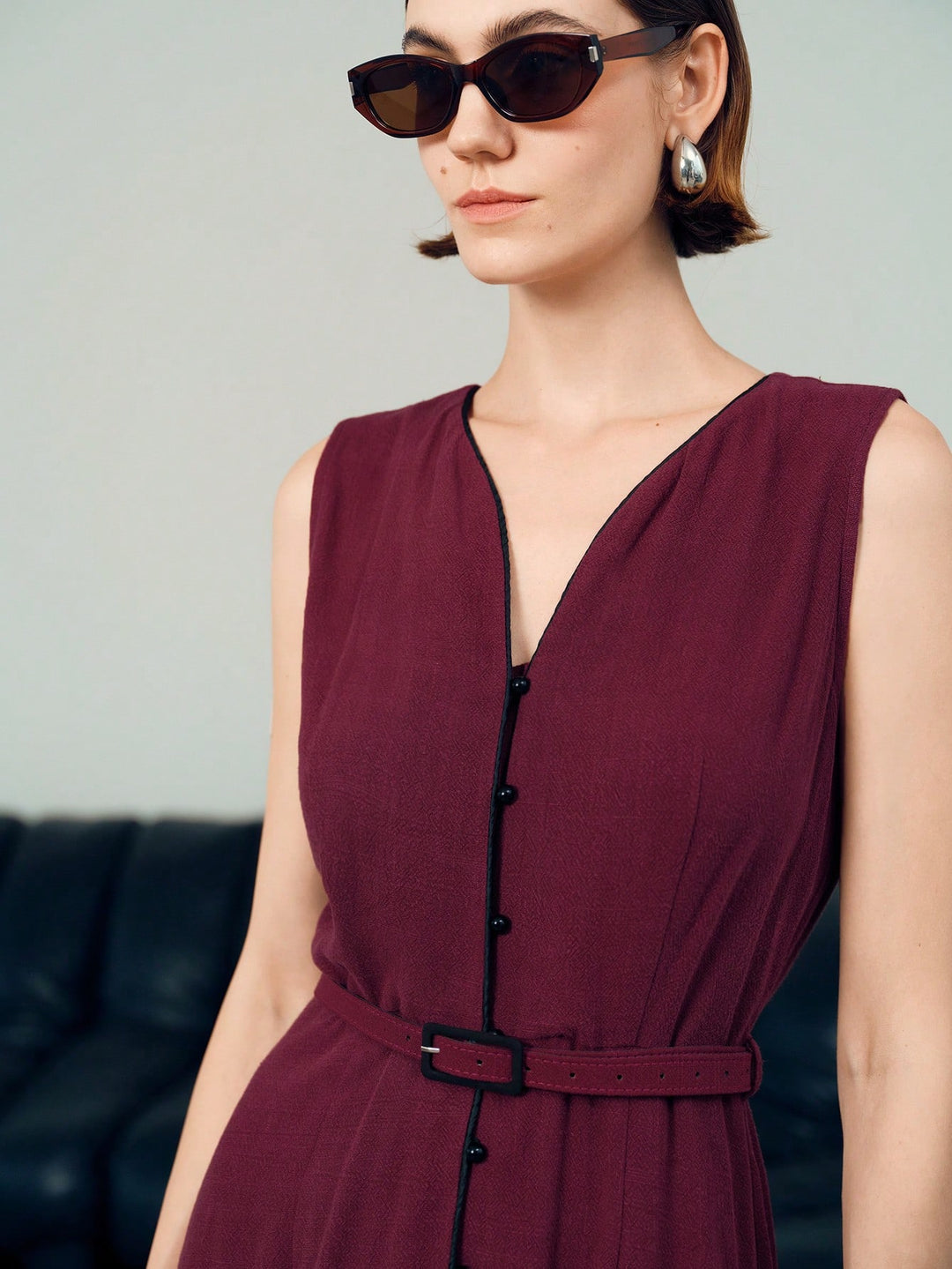 Rochie midi SHEIN, vișiniu