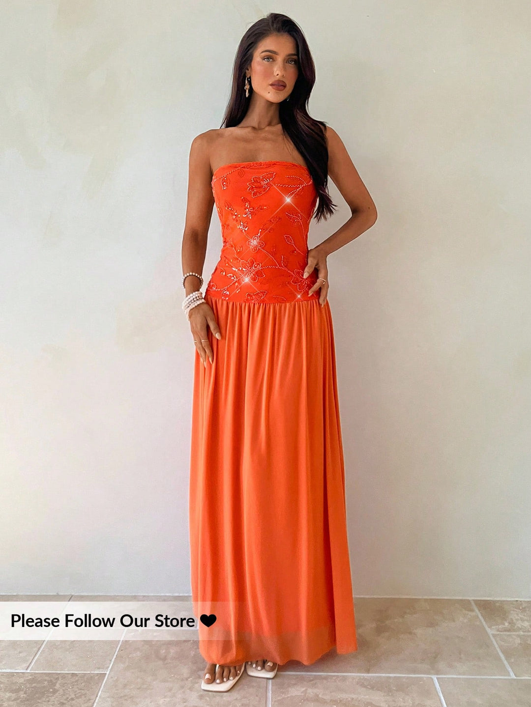 Rochie maxi SHEIN, portocaliu
