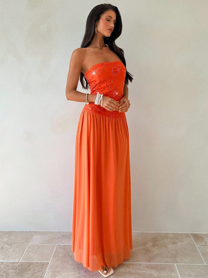 Rochie maxi SHEIN, portocaliu
