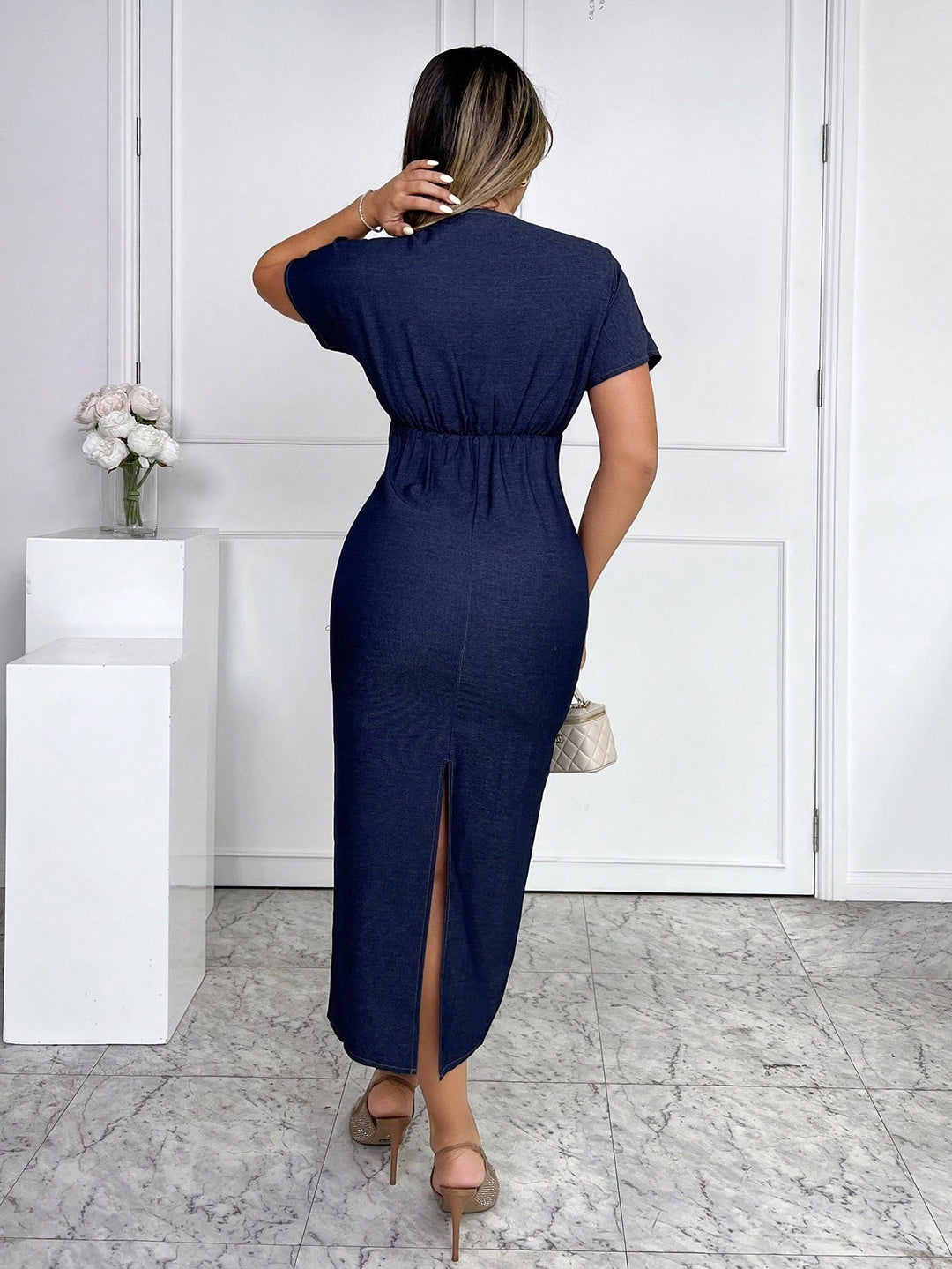 Rochie midi SHEIN, albastru