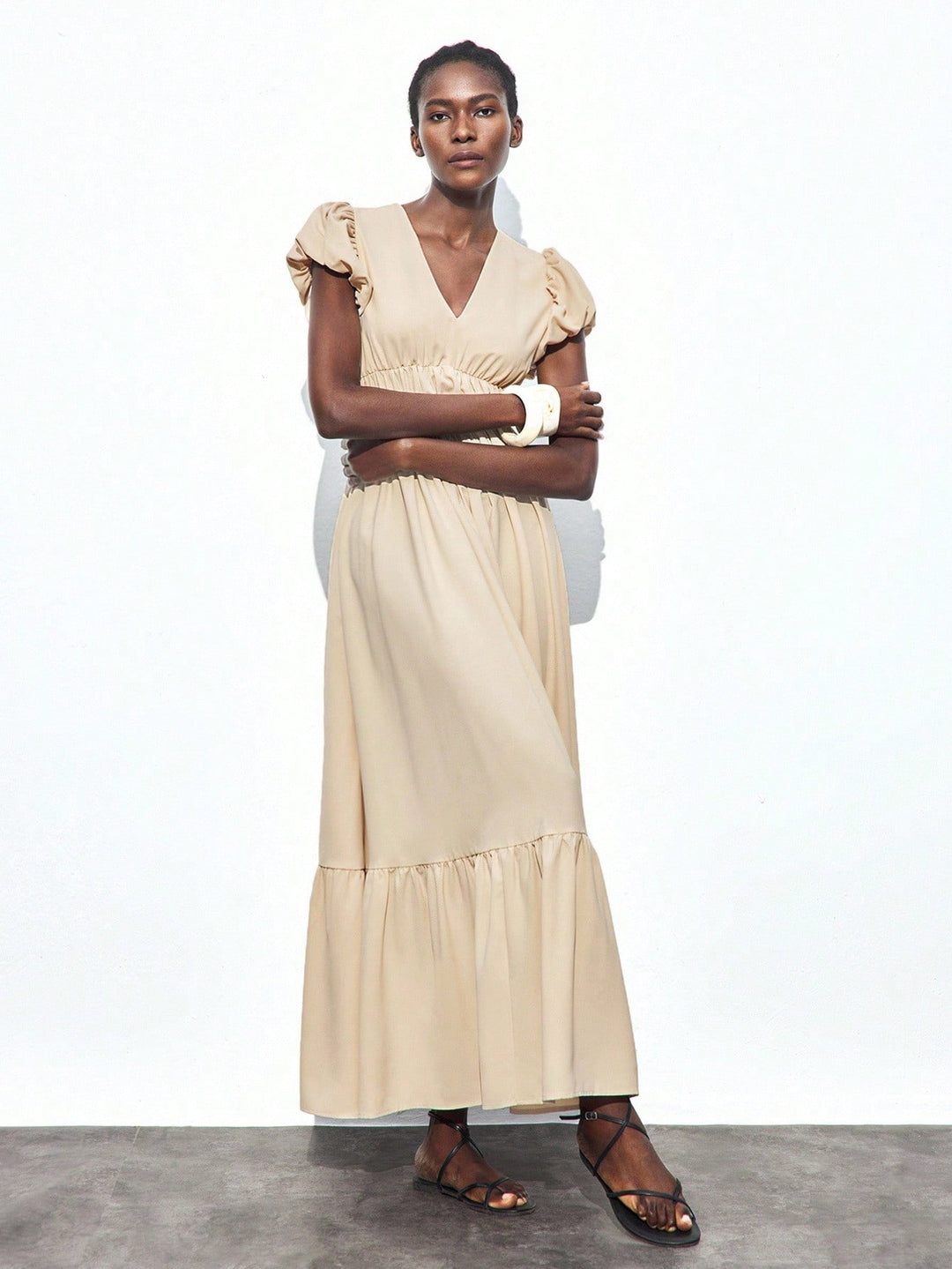 Rochie maxi SHEIN, bej