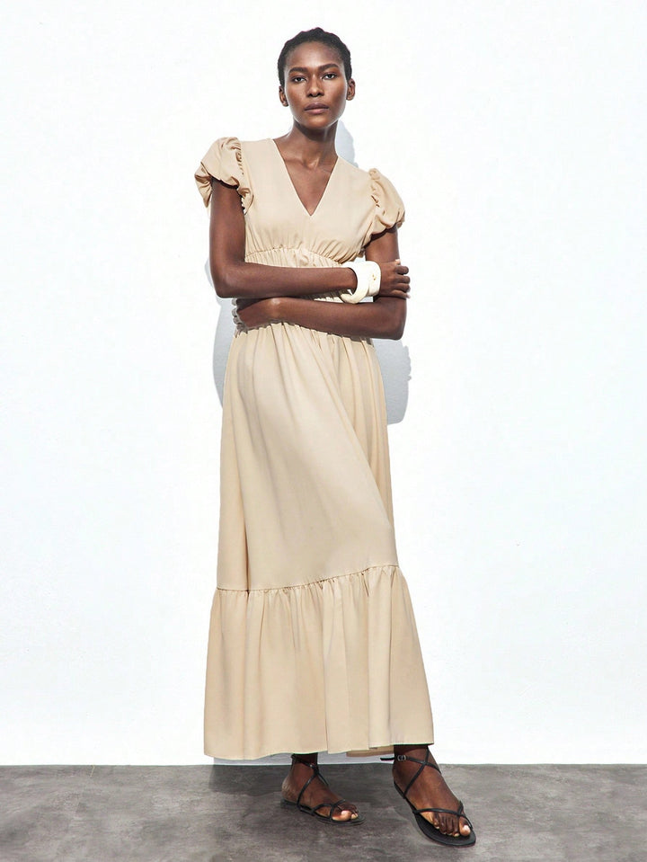 Rochie maxi SHEIN, bej
