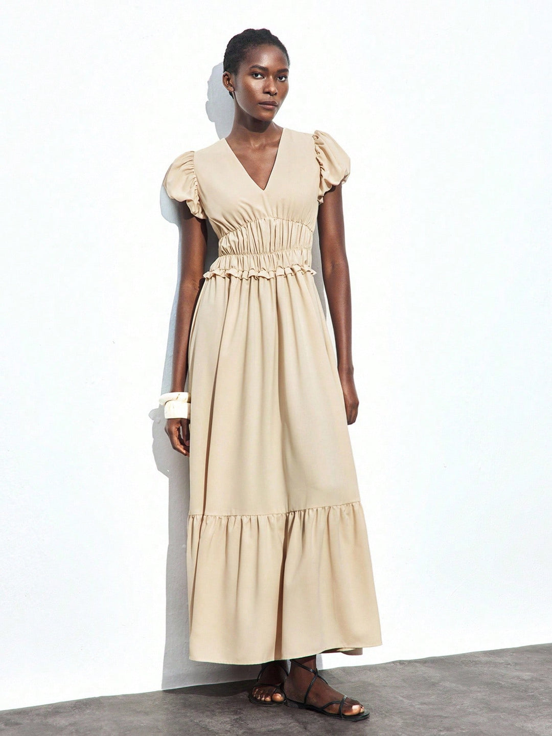 Rochie maxi SHEIN, bej