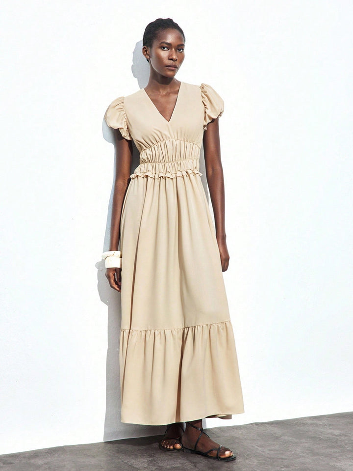 Rochie maxi SHEIN, bej