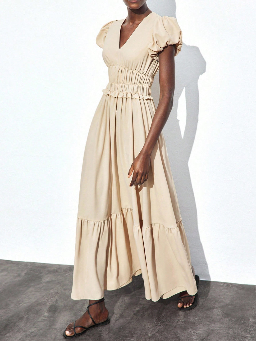 Rochie maxi SHEIN, bej