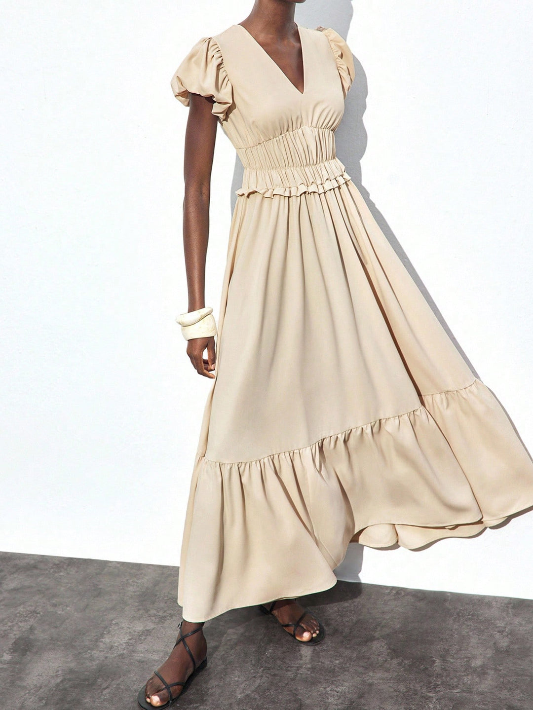 Rochie maxi SHEIN, bej