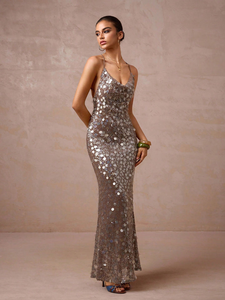 Rochie maxi SHEIN, maro