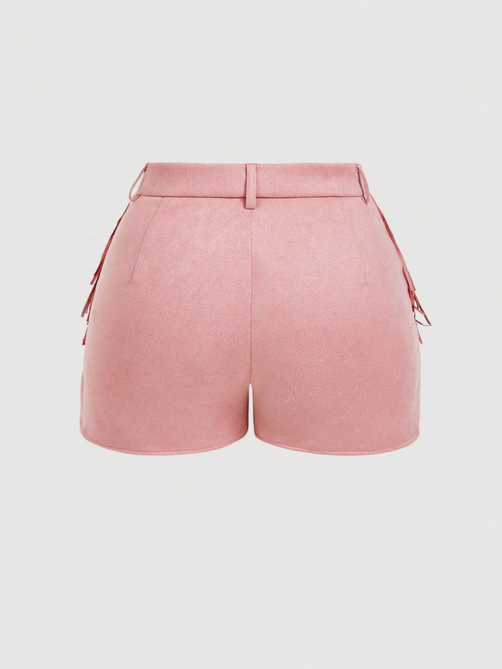 Pantaloni scurți Shein Curve+, roz