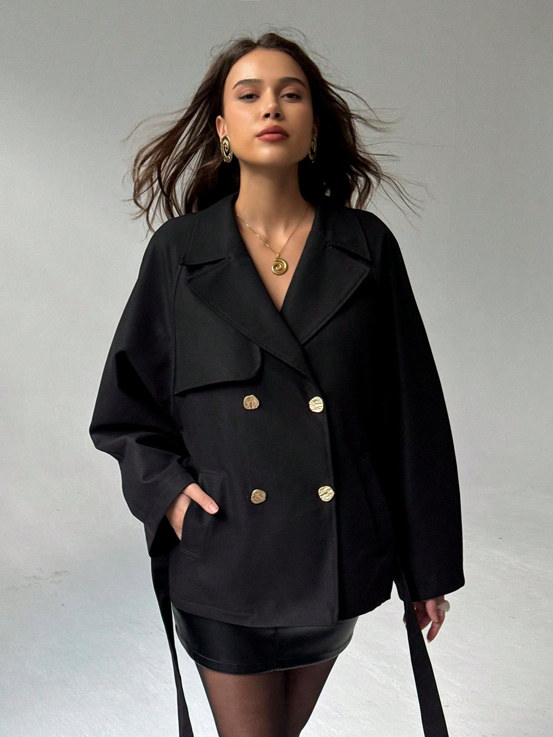 Trench SHEIN, negru