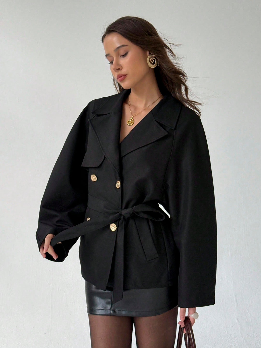Trench SHEIN, negru