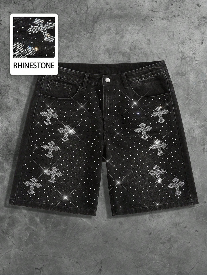 Pantaloni scurți de blugi SHEIN, negru