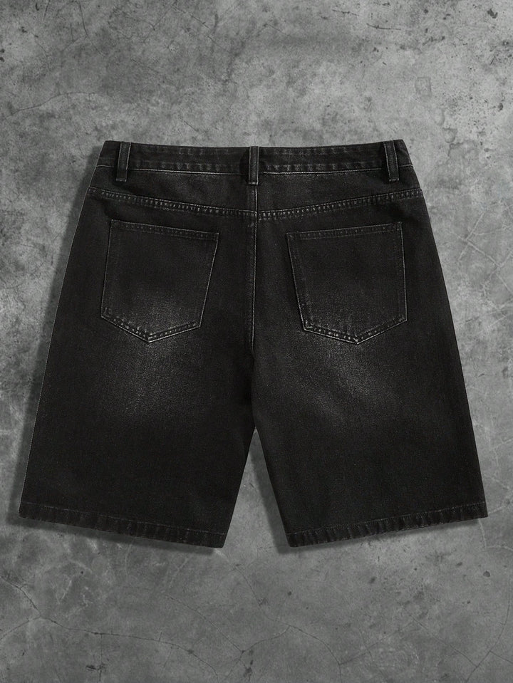 Pantaloni scurți de blugi SHEIN, negru