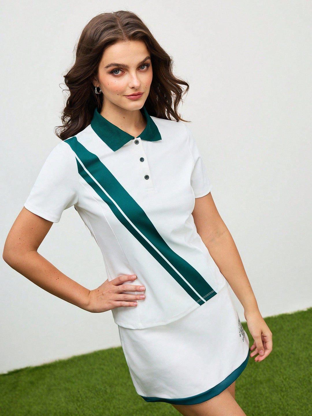 Tricou polo sport SHEIN, alb