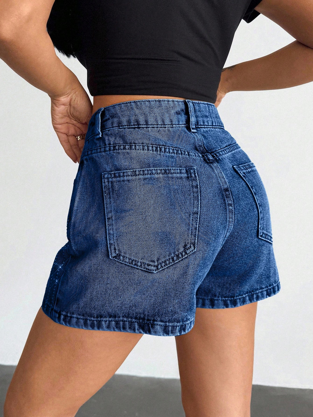 Pantaloni scurți SHEIN, albastru
